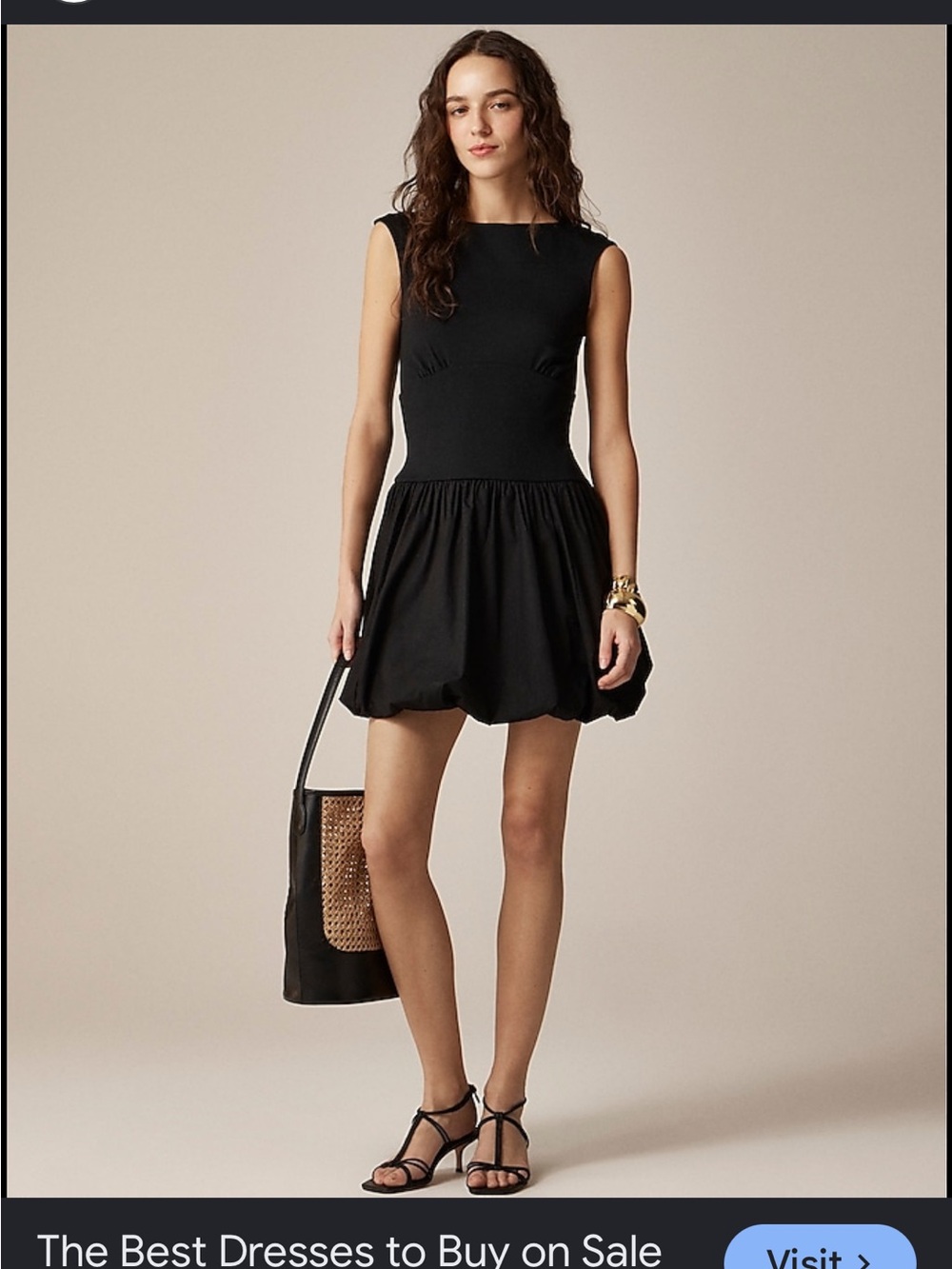 Classic JCREW Black Sleeveless Bubble Hem Dress